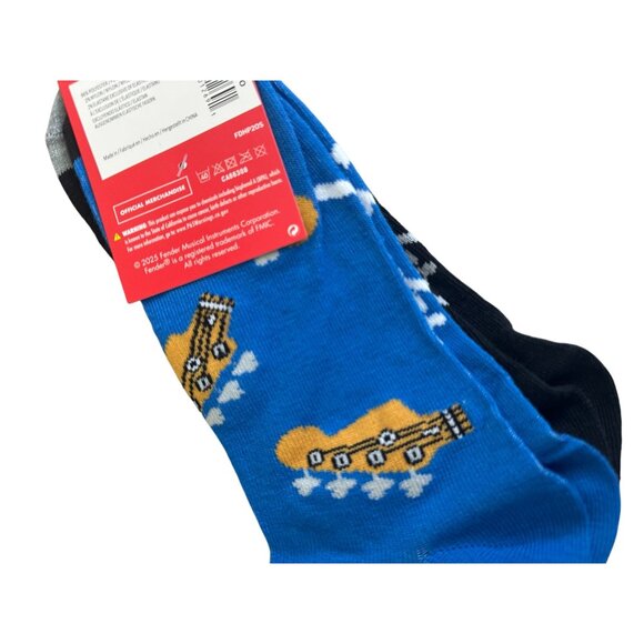 FENDER Men's Set of Two Pairs Guitar Ankle Socks Size 7-12 NEW NWT - Picture 3 of 5